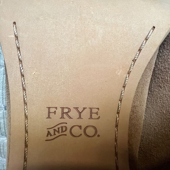 Frye & Co Phoebe Camel Suede Slouch Block Heel Tall Boots Women 11 M Classic - Picture 12 of 16